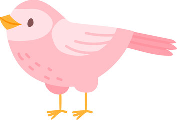 Spring elements. Blooming flower, cute animals and birds. Springtime garden decoration, birdhouse, tool and plants, drawn cartoon vector set