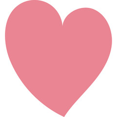 Pink Heart Shape Against Transparent Background Simple Romantic Design