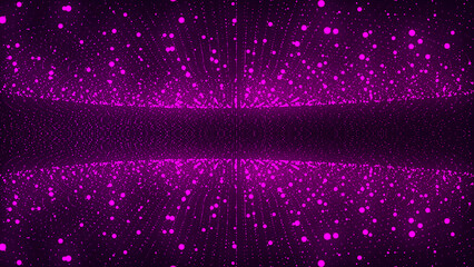 Neon Pink Dotted Frame, Romantic Particle Matter, Love Abyss Portal, Chaotic Molecular Waves, Milky Way, Digital Field, Valentine's Day Banner, Tech, Ads, Presentations