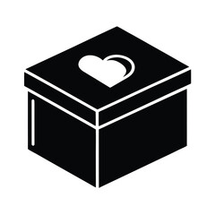 Charity Donation Box Flat Icon Design