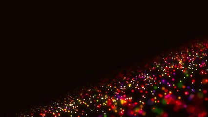 Neon Colorful Dotted Frame, Particle Matter, Cosmic Black Hole Portal, Abyss, Starry Sky, Chaotic Molecules, Glimmers, Digital Field, Tech Design, Advertising, Presentations, Abstract Background