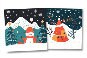 christmas card with snowman