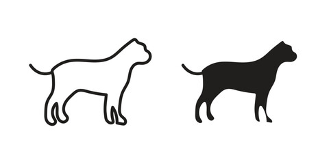 Chihuahua dog icon illustrations collection. editable stroke outline and flat style