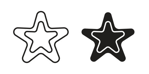 Cookie cutter icon illustrations collection. editable stroke outline and flat style