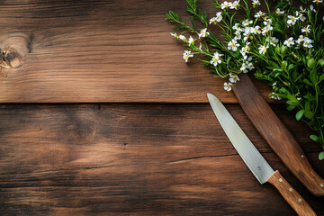 wooden table on the terrace