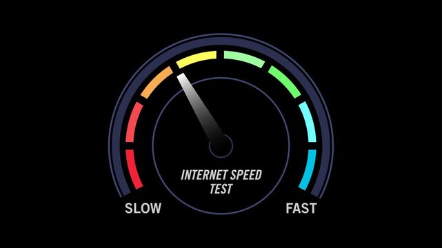 internet speed test isolated on black background