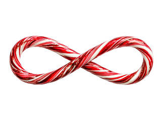Fototapeta premium Infinity Symbol Made of Candy Canes , isolated on transparent cutout background