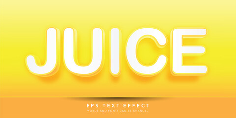 yellow juice 3d editable text effect