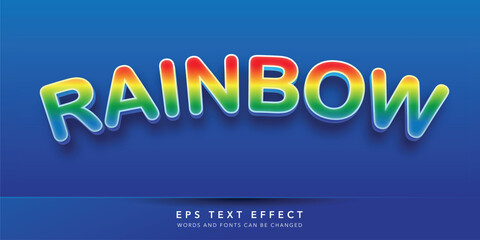 colorful rainbow 3d editable text effect