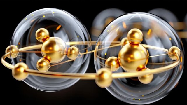 Molecular Bonds: Capturing the elegance of molecular bonds, showcasing spheres, and lines that interlock in an advanced display, and highlighting the scientific beauty.