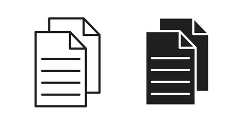 Files icon illustrations collection. editable stroke outline and flat style