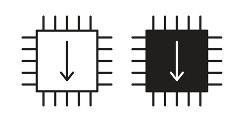 Firmware icon illustrations collection. editable stroke outline and flat style