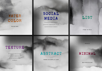 Watercolor Social Media Post Set