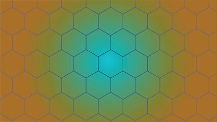 Hexagonal Grid with Gradient Background