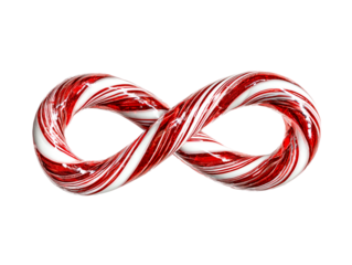 Twisted Candy Cane Infinity Symbol , isolated on transparent cutout background

