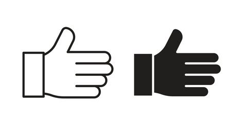 Like button icon illustrations collection. editable stroke outline and flat style