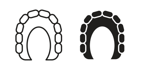 Maxilla icon illustrations collection. editable stroke outline and flat style © Cristiane