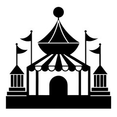 Festival Escape a simple vector clean black silhouette design white background