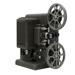 Naklejka premium Vintage film projector isolated on transparent background