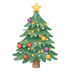 Adorable Cartoon Xmas Pine Tree Decoration