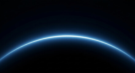 Abstract Planetary Edge with Blue Glow