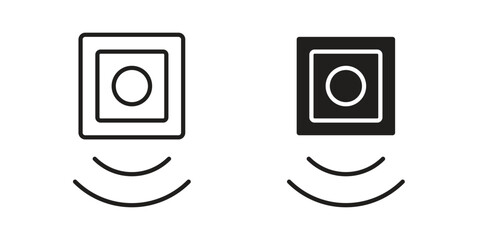 Motion sensor icon illustrations collection. editable stroke outline and flat style