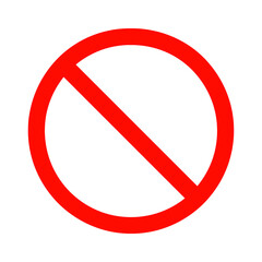 Prohibition Sign Icon, Red Circle with Diagonal Bar on Black Background, Ban and Warning Symbol Vector png