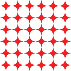 Seamless monochrome curved star pattern. illustration of vector background.