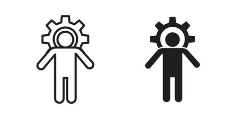 Responsible icon illustrations collection. editable stroke outline and flat style