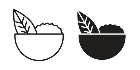 Salad icon illustrations collection. editable stroke outline and flat style