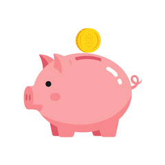 Piggy Bank Icon – Colorful Savings Finance Vector