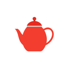 Scalable vector illustration of a classic red teapot for digital and print use