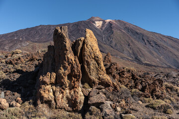 Rock formations and Teide volcano
