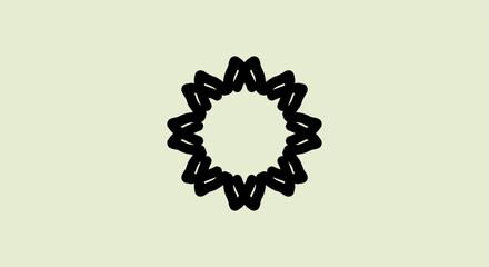 Abstract geometric starburst shape with a light background