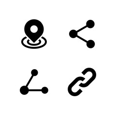 Essential UI Icon Set - Nearby Network Share and Link Connection Elements
