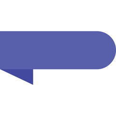 Purple Ribbon Banner with Rounded End and Tab Detail on White Background Simple Graphic Element