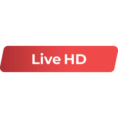 Red Button With Text Live HD On Transparent Background