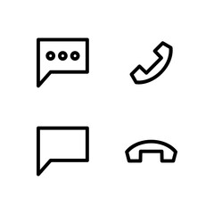 Essential UI Icon Set - Chat Comment Phone and Call Communication Elements