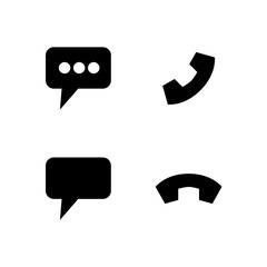 Essential UI Icon Set - Chat Comment Phone and Call Communication Elements