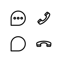 Essential UI Icon Set - Chat Comment Phone and Call Communication Elements