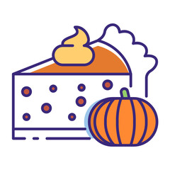 This Pumpkin Pie icon is suitable for Thanksgiving Day.