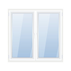 White Pvc Window Vector Illustration