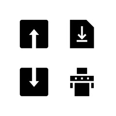 Fototapeta premium Essential UI Icon Set - Upload Download Save and Print Action Elements