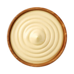 Creamy cheesecake filling in a pie crust isolated on transparent background