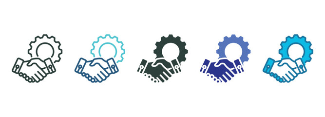 Partnership Icon Set Multiple Style Of