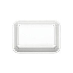 White rectangular food tray isolated on transparent background
