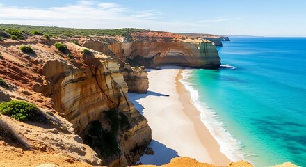Coastal Cliffs and Turquoise Waters of the Great Ocean Road.