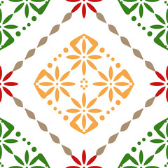 Geometric, ethnic oriental ikat seamless pattern treditional Design for background, carpet wallpaper, clothing, wrapping, batik, fabric, Vector illustration, embroidery style.  
