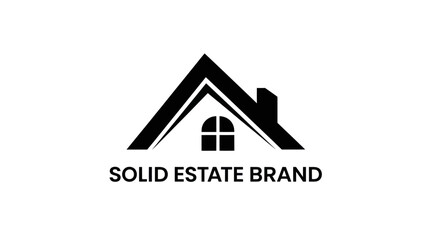 Elegant Black and White Real Estate Brand Logo Design.