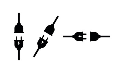 Charging Power Plug Icon, Minimal Electric Connector Silhouette for Technology and Charging Design